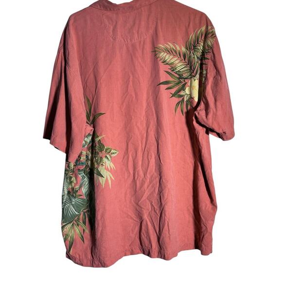 Tommy Bahama Coral 100% Silk Hawaiian Short Sleeves Button Down Shirt Size XL - Picture 8 of 8